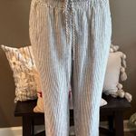 A New Day Striped Linen Blend Drawstring Stretch Waist Ankle Length Pants XL Photo 2