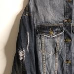 POL Vtg distressed dark wash denim button up jacket 100% cotton fall winter Photo 4