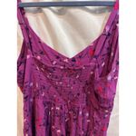 Gap  Purple Floral Smocked Midi Dress Spaghetti Straps Casual Size Medium Photo 4