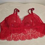 Victoria's Secret Lace Longline Bralette Red Women's Size L 11207908 Photo 4