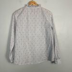 Mazik Heart Ruffle Button Fromt Stripe top size small White Photo 5