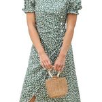 NWT ~ Women's Green Floral Calico Summer Wrap Dress ~ Size LARGE Photo 0