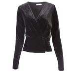 Good American  Velvet Wrap Top Black 6 equals 3XL Photo 1