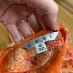 CAbi  Women's Medium Orange Floral Print Sleeveless‎ Tank Top Blouse Lightweight Photo 3