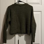 American Eagle Outfitters Dark Green Crew Neck Sweater Photo 2
