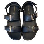 Madden Girl  Womens Sprittz Double Buckle Strap‎ Flat Sandals Black Size 7.5 NWT Photo 1
