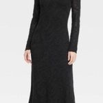 A New Day Women's Long Sleeve Maxi Pointelle Dress - Black Photo 2