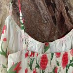 Commense Floral Ruched Button Detail Dress size small Red Photo 4