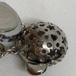 Alexis Bendel Clip On Purse Fob keychain silver Tone heart shaped watch running Photo 3
