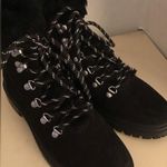 J.Crew women black suede fur hiking boots US 7 Photo 10