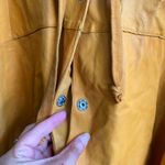 Transit Par Such Leather Jacket for Women Mustard Yellow Unlined Snap Tie Size 4 Photo 4