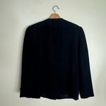 Vtg bow cut details black button up 100% wool blazer size 10 cute Photo 5