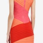 BCBG Maxazria Debra Color Block Pink Orange Dress Photo 2
