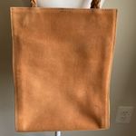 Beth Levine Suede Camel Tall Tote Purse Round Braided Rope Handles Shoulder Bag Tan Photo 2