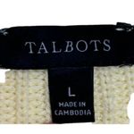 Talbots Women's Sweater Crewneck Chunky Knit Stripe Stitch Pima Cotton Large Photo 5
