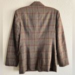 Vintage Academia Old Money Pockets Neutral Plaid Blazer Preppy Classic Size 8 Brown Photo 4