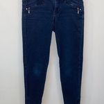 White House | Black Market WHBM Skinny Leg Ankle Zipper Medium Dark Denim Jeans Size 2R Photo 0