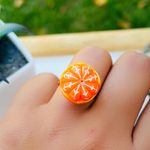 Cute Dainty Orange Fruit Ring Photo 2