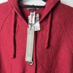Fenn Wright Manson Womens Wool Jacket Size S Red Wool Knit Button Front Hooded Photo 4