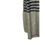 Umgee  Women's Sweater Chunky Knit Cowl‎ Neck Striped Pullover Cream Gray Small Photo 2