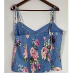 Gap XL Blue Floral Linen-Blend Smocked Back Tank Top NWT Photo 1