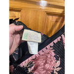 Vintage California Dynasty 2 Piece Floral Feminine Slip and Robe Set Size Small Black Photo 1