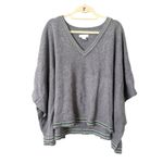 HOUSE OF HARLOW 1960 Knit Oversized Poncho‎ One Size Gray Size undefined Photo 1
