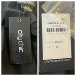 City Chic  New Dress Black Pleated Midi Crepe Semi Sheer Women’s Size XL/22 Photo 12