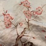 Floral Silk Scarf with Cherry Blossom Design Red Photo 2