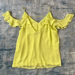 Naked Zebra Neon Yellow Green Cold Shoulder Ruffle Strappy Cami Top Small Photo 2