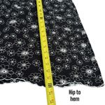 Grace Elements  Black White Embroidered Floral Linen Artsy Bohemian Skirt 14 Photo 7