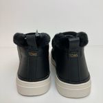 Toms 🌸 New Paxton Black Leather Faux Fur Lined Opening Ortholite Slip On Shoes Photo 7