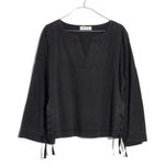 Madewell  Denim Side-Lace Top In Solan Black Photo 0