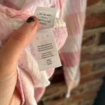 Rails  Charli Linen Button Front Shirt Top in Peach Blush White, L Photo 4