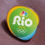 2016 NBC Olympic Media Lapel Hat Pin Rio De Janeiro Brazil Games Mark Logo EUC Photo 2