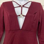 Charlotte Russe Charolette Russe Deep Plunge V Cut Caged Bodycon Burgundy Dress Sz Small‎ Photo 1