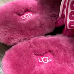 UGG ‎ Women's Pink Puff Yeah Wedge Sandals Sheepskin fur lined Size 8 Photo 4