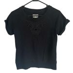 Converse One Star women's medium black short sleeve stretchy pullover top casual Photo 5