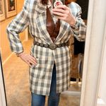 Dior Christian  Suit Jacket Gray Plaid Blazer Size 10 Womens Photo 2