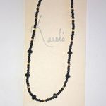 Handmade Black & Yellow Seed Bead Beaded Boho Necklace Photo 1