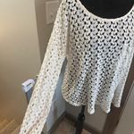 Honlua Wahine White Crochet Lace Bathing Suit Swim Cover Up Long Sleeve Sheer M‎ Size M Photo 1