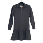 UpWest Womens‎ Dark Grey Long Sleeve 1/4 Zip Sweatshirt Mini Dress Extra Small Gray Size XS Photo 1