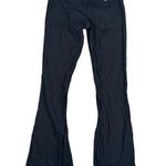 Theory Emery Crunch Pant Black Sz 4 Wide Flare Leg Linen Trousers Career Office Photo 3
