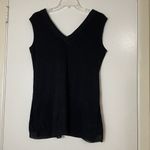 Misook  Collection knit black v-neck silk vest tank size Small Photo 5