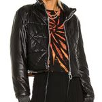 BLANK NYC Black Faux Leather Quilted Puffer Jacket Photo 0