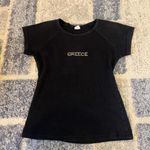 Y2K 2000s Black Greece Gem Rhinestones Women's Top Size M Size M Photo 1