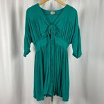 ASOS  Size 6 Front Tie Cutout Swing Dress Bow Flutter Sleeves V Neck Jewel Tone Photo 1