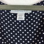 Topshop  Navy Blue Polka Dot Mini Dress Size 8 Long Sleeve Wrap Ring Nautical Photo 4