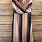Row A Striped Midi Dress Size Small NWOT Pink Photo 0