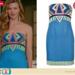 Mara Hoffman  2013 Embroidered Twill Cobalt Blue Strapless Mini Dress size 4 $297 Photo 2